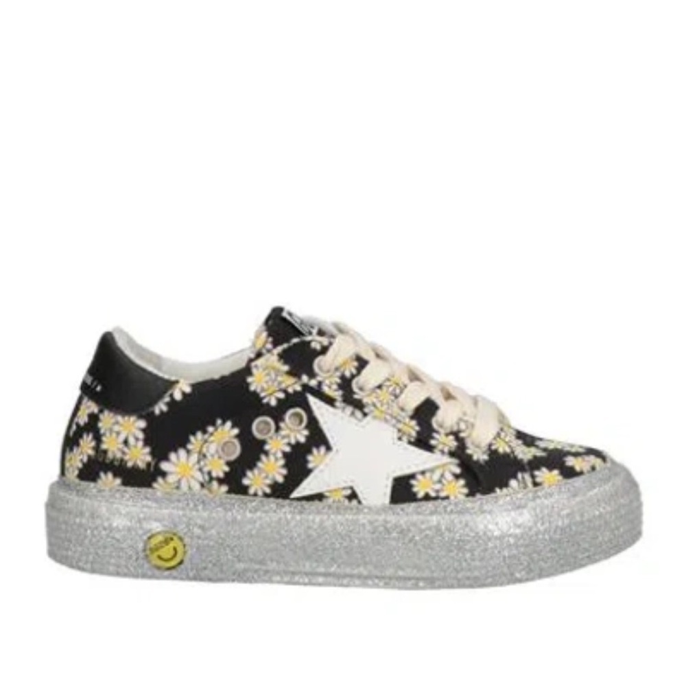 GOLDEN GOOSE Baby Daisy-print Sneakers In Black Sz 21